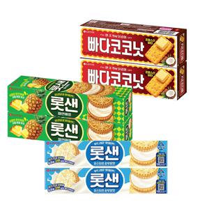 롯샌 파스퇴르 순우유맛 105g x2+롯데샌드 x2+빠다코코낫 x2