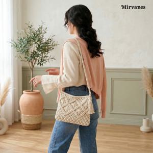 마크라메 라탄 크로스백 여성 여름 데일리 숄더백 1741