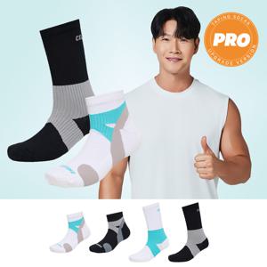프로 스포츠양말 2켤레 남자 러닝 등산 두꺼운 장목 발목 국산양말