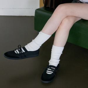 질 바이 질스튜어트 JLSO5F421BK [인기재입고][포피] 블랙 슬림 플랫 레이스업 스니커즈