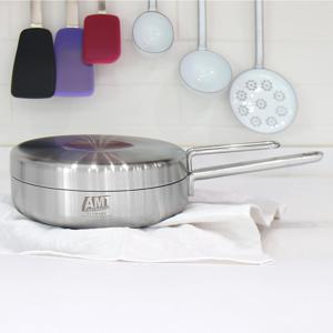 [류니키친공구]  316Ti스텐 통5중 와이드팬(뚜껑포함) 26cm