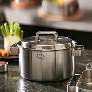 [류니키친공구]  316Ti스텐 통5중 프로 양수냄비 20cm