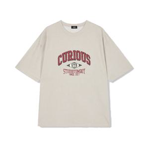 [MEN]CURIOUS 프린트 피그먼트 티셔츠91M5222511[LTBS]