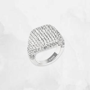 [정가 99,000원][S925] 파베 쿠션 반지 화이트,실버