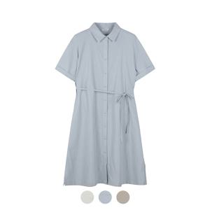 여성 린넨라이크 쿨링 셔츠형 원피스_PHE2OO2260