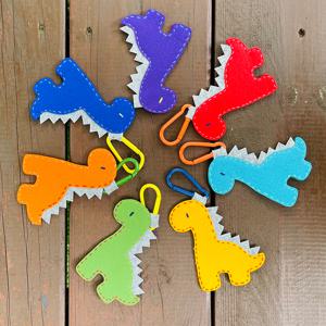 무지개 공룡 캐릭터 펠트 열쇠고리 만들기 (실 바늘 포함)