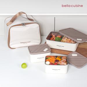 무연마제 스텐 304 도시락통 3종 세트  600ml+600ml+1200ml  보냉백 포함 전자레인지