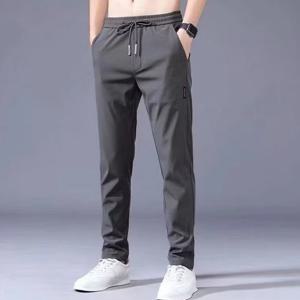 남성 여름 아이스 슬림 일자바지 밴딩 스판팬츠 쿨링 슬랙스 작업복