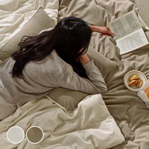 [토요 세일]파우더 코듀로이 극세사 차렵이불 베개커버세트/풀세트 2Colors