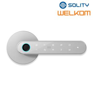 ART L30 실버 목문용 디지털도어락 지문인식 카드키2개 비밀번호 무타공 번호키 방문손잡이 사무실 판넬문 나무문용 솔리티