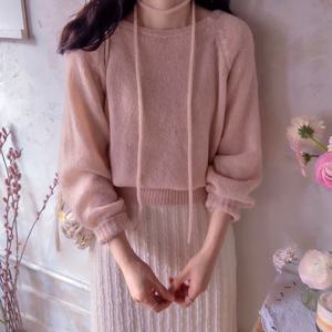 러브제니 봄파스텔 여리짜임 끈니트