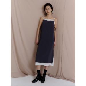 배색 레이어드 롱원피스  애쉬 (356271WC24)