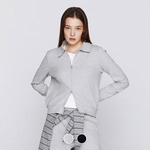 326512 여 코튼스판 립 2-WAY 카라 집업 자켓