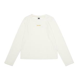 레터링 플리스 롱 슬리브 티셔츠 우먼 IVORY