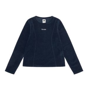 레터링 플리스 롱 슬리브 티셔츠 우먼 NAVY