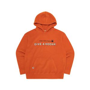 레터링 플리스 후드티셔츠 ORANGE