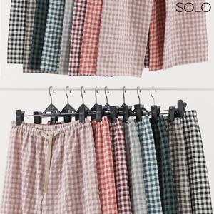 체크잠옷바지 면 커플 파자마 하의 9부 스판 홈웨어 가을 겨울 국산