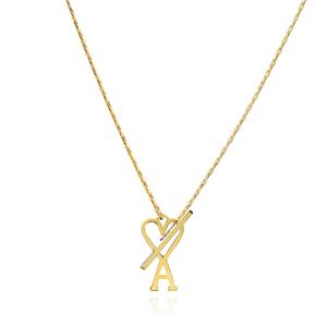 AMI UJW916 361 902  드 꾀흐 하트 로고 체인 목걸이