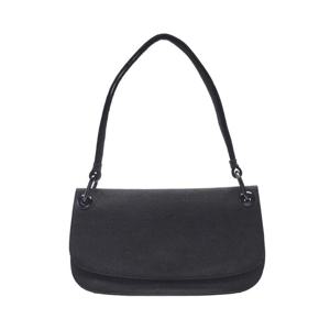 [중고명품]  블랙 패브릭 백 삼각 로고 여성 숄더백 B6217