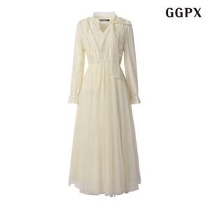 정상가 89000원ㅣ진주 타이넥 레이스 쉬폰 원피스 (GPAOW007D)