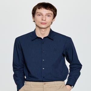 남성 [[25FW]] HZSH5C101N1 네이비 멜란지 린넨혼방 긴팔캐주얼셔츠