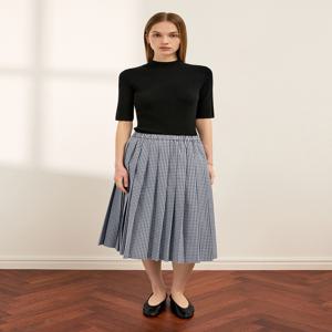 체크 플리츠 밴딩 스커트 SWWSKQ11060