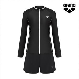 웨이비 레귤러핏 집업 래쉬가드 3PCS 세트 A6BL1PS01BLK