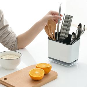 모던 자동 물빠짐 수저통 젓가락통 수저보관함 식기건조대