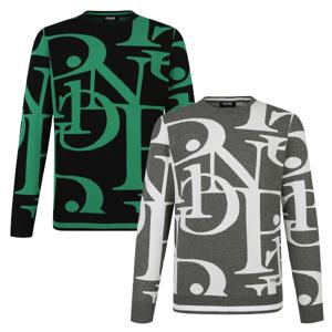 양말제공남성 자가드 라운드 긴팔 니트 111D1SR181