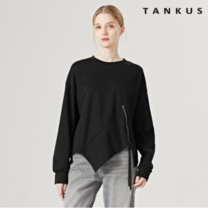 정상가 69000원ㅣ라운드 지퍼 언발 베이직 무지티셔츠 (TW4TS001L0)