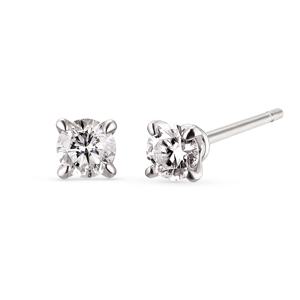 14k 포인트 랩 다이아몬드 4프롱 1부 귀걸이_화이트