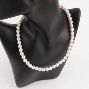 여자 노블 베이직 담수 실버세대 8mm 혼주 진주 목걸이