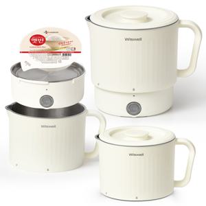 올 스텐 머그팟 WK3710 휴대용 여행용 전기 라면 멀티 포트 접이식 폴딩 듀얼 전압