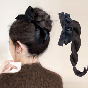 타란드 클립형 집게핀 탈부착 땋은머리 부분가발 패션가발