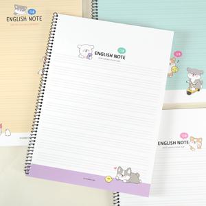 이리눕개 12줄 영어 스프링 노트 1500 5권 1묶음