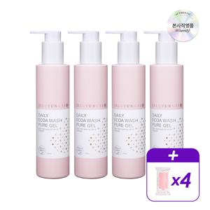 여성청결제 데일리 에코아워시 퓨어 젤 200ml*4+페미닌티슈 10매입x4개