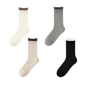 [브리치] HOTBBA / 여름 투톤 돌돌이 중목양말 4color LM 0650