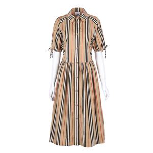 메딩턴 MADDINGTON 스트라이프 코튼 반팔 원피스 베이지 80843171