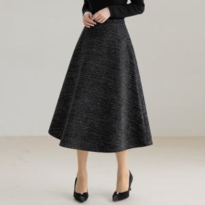 (~XXL까지) 테아린 펄 트위드 롱 플레어 스커트 가을 하객룩 오피스룩 모임룩 격식룩  자체제작 빅사이즈