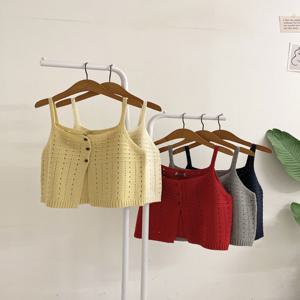 [브리치]  / 모하비 송송 펀칭 버튼 니트 뷔스티에 조끼(5color)