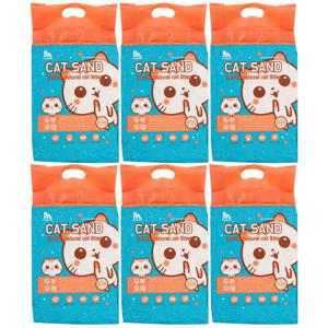 엔터펫 고양이모래 6.2L x 6개 / 자연콩 무향 식용색소 고양이화장실 고양이두부모래 가는입자 두부모래