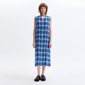 [최초가 179000원] 체크 헤어리 슬리브리스 원피스_LPOPS026003