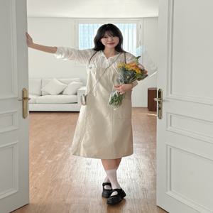 다스닥 워싱 오버롤 미디 원피스 86968 빅사이즈 여성의류