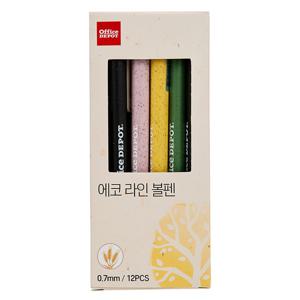 에코 라인 볼펜 흑 0.7 12자루 OfficeDEPOT