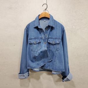 [브리치]  / 세미 크롭 포켓 봄 데님 자켓 청남방
