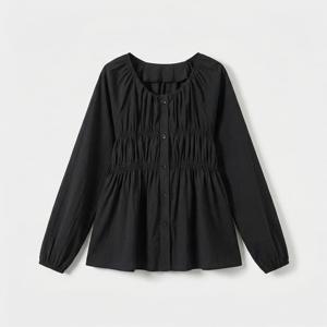 [브리치] KARRA / 라이트셔링라운드블라우스 A5S0753