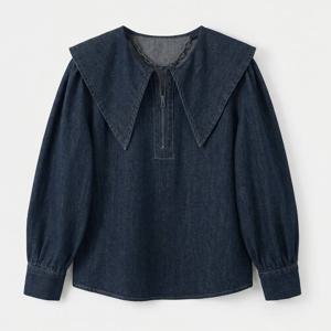 [브리치] KARRA / (77까지)데님세라넥블라우스 A5S0138