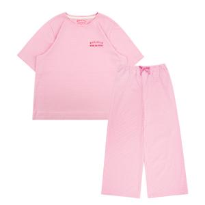 [정상가78000원]여성 핑크 스트라이프 라운지웨어 세트_BU62UJ507