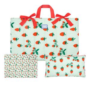 [정상가198000원][키즈]민트 스트라이프 스트로베리 모달 낮잠이불 세트_BU65AD301