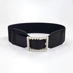 [마쟈] 진주장식 사각버클 밴딩 벨트